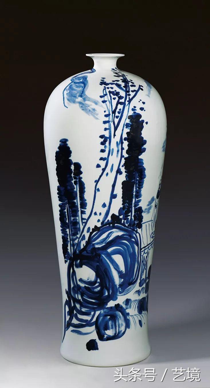 古涧一枝梅原文,梅兰竹菊手绘釉上彩瓷板画