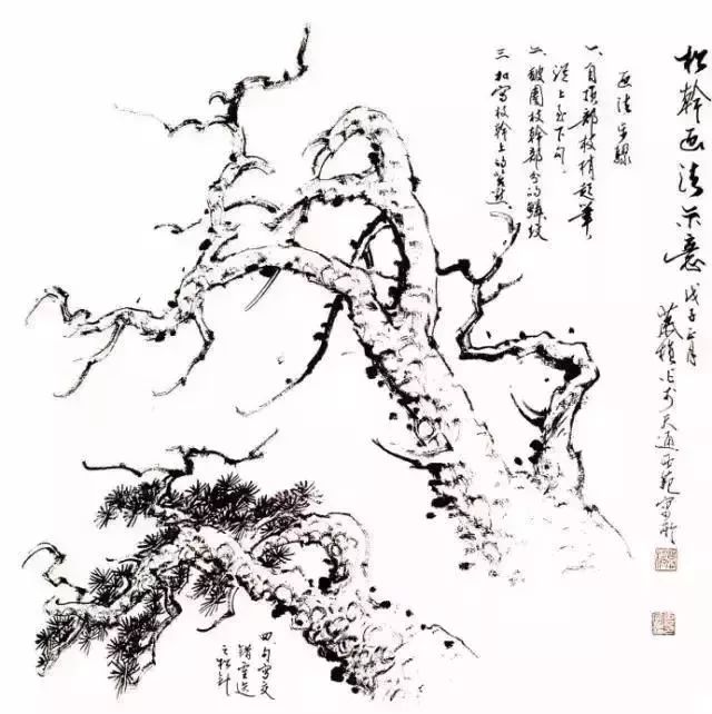松树怎么画简单又漂亮国画,又简单又好看的松树怎么画
