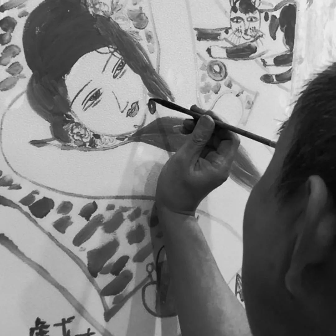 古涧一枝梅,梅兰竹菊手绘釉上彩瓷板画