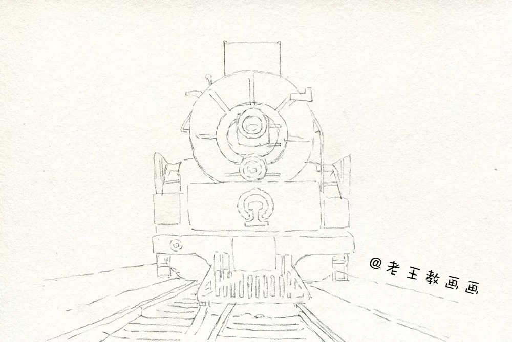怎么画火车头水彩,写生水彩火车头