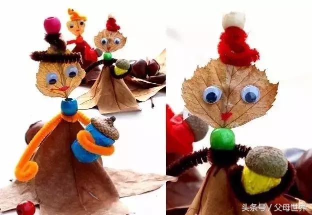 用枯枝落叶做成的简单艺术品,幼儿园秋天的落叶艺术品