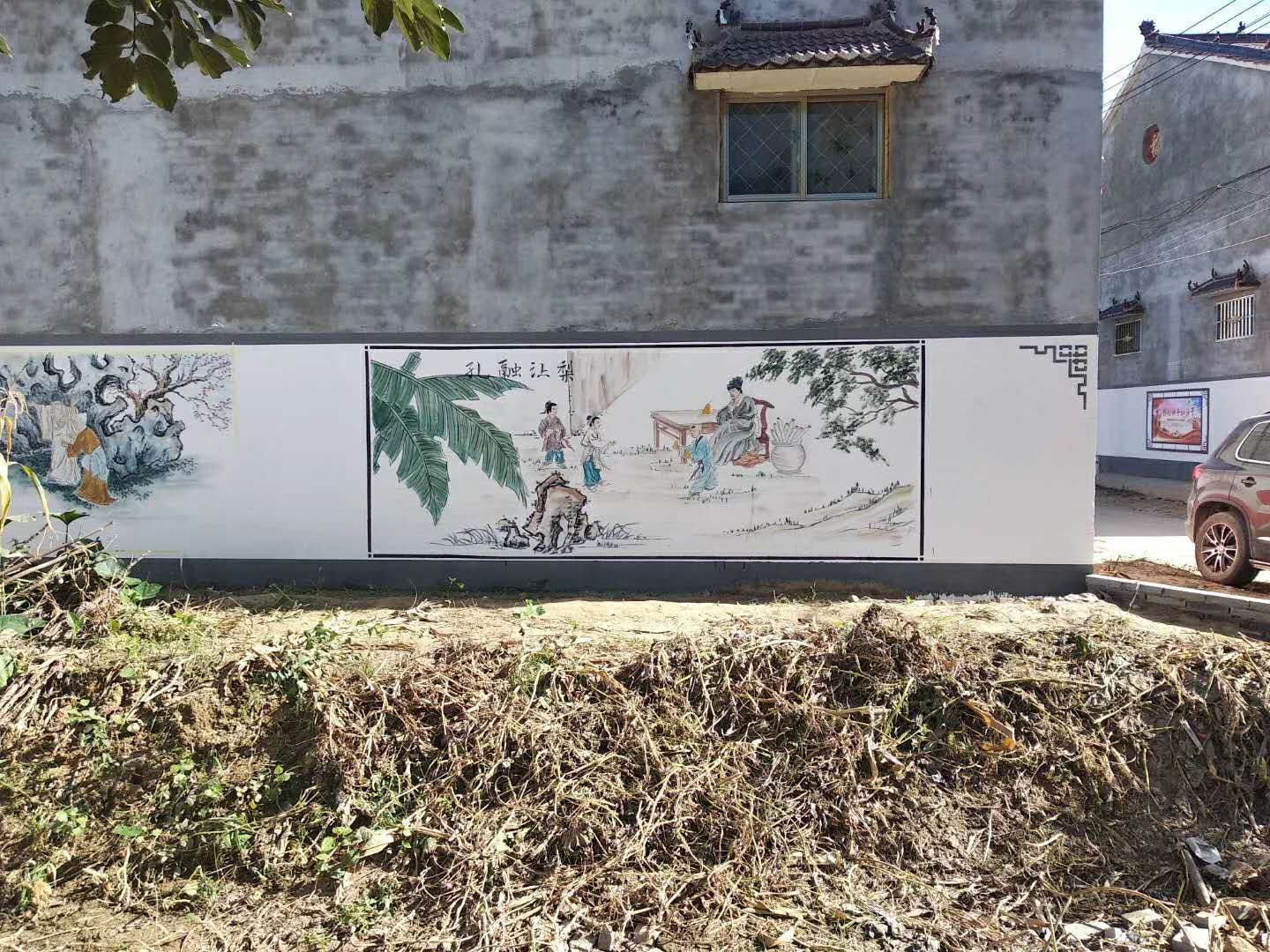 墙体彩绘乡村振兴创作初衷,中国传统美德二十四孝墙体彩绘