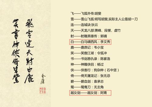 金庸最有名的两首诗,金庸作品中的经典诗句