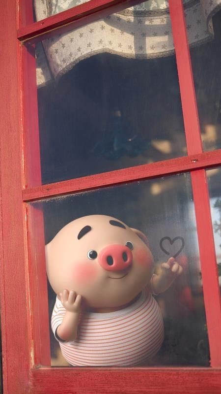 手机壁纸可爱猪猪,可爱情侣猪猪图片高清壁纸