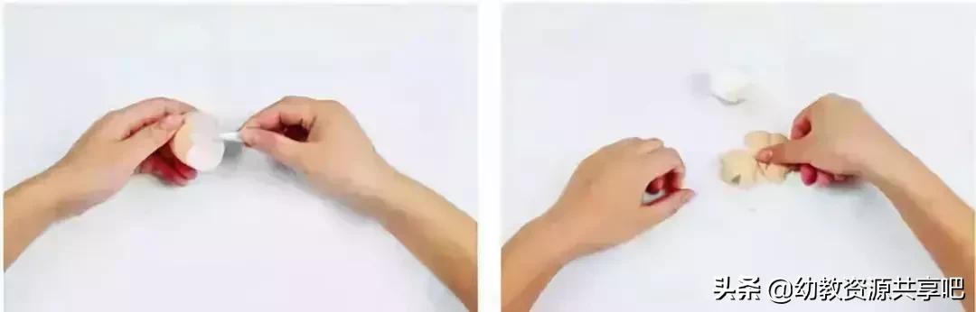 蛋壳纸杯做的简易手工,用蛋壳做的站立手工作品