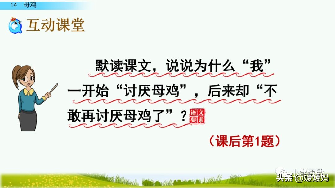 四年级下册第13课小练笔仿写母鸡,四年级下册14课母鸡的预习完整版