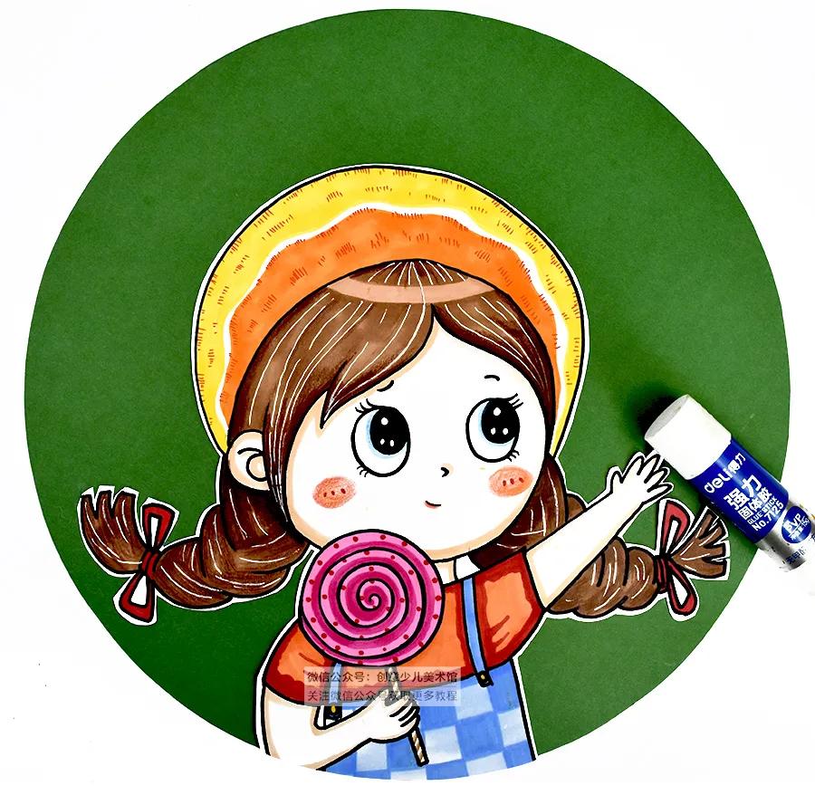 春天题材的儿童画人物图,儿童画卡通人物可爱简单