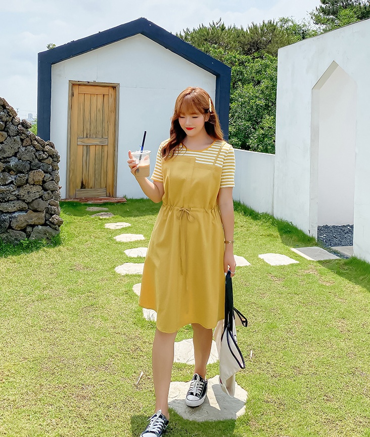 早秋微胖妹子适合的吊带连衣裙,夏天穿搭女微胖雪纺连衣裙