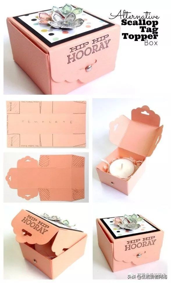 手工制作纸折的礼品盒,纸手工折盒教程