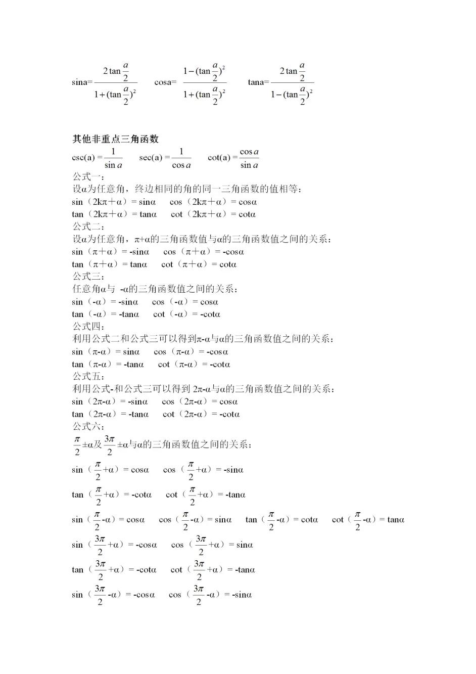 三角函数公式大全高中数学讲解,高中数学三角函数万能公式视频