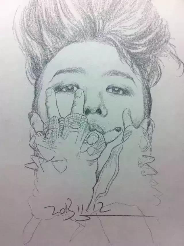 人物速写肖像画,速写是看一眼就能画出来的吗