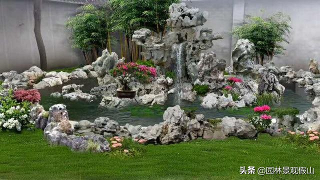 盆景假山用什么草点缀,室内景观假山鱼池绿化