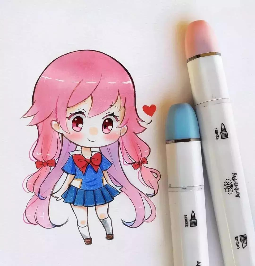 可爱动漫人物手绘马克笔,马克笔好看的动漫人物