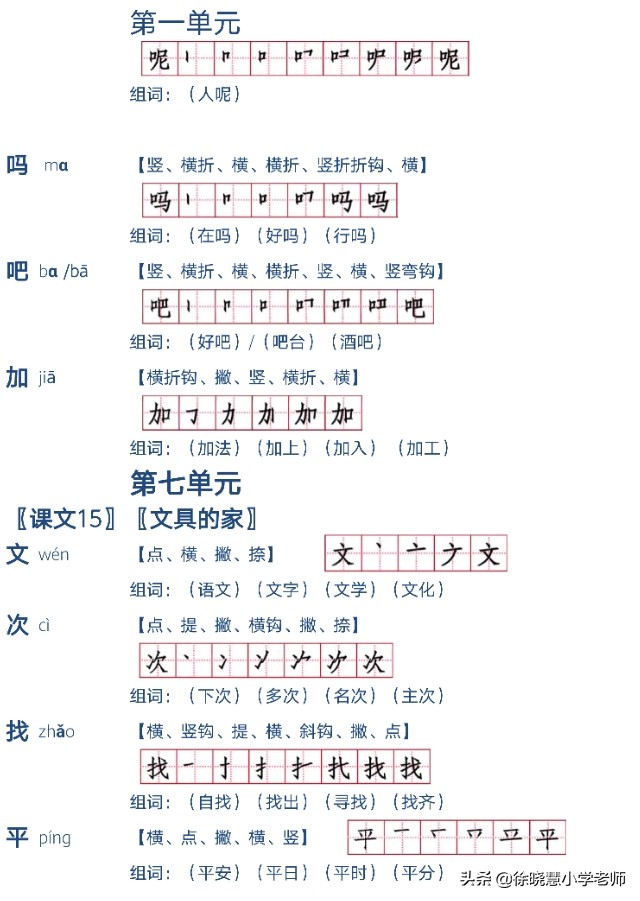 一年级所有一类生字的笔顺和拼音,一年级语文下册生字笔顺组词讲解