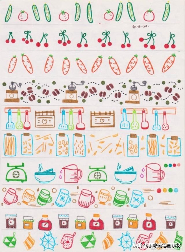 古风边框手绘简笔画,简笔画手绘练习线条