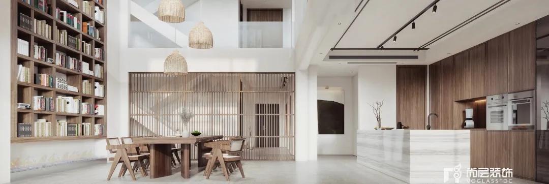 800平侘寂风装修设计案例,800平米禅意别墅