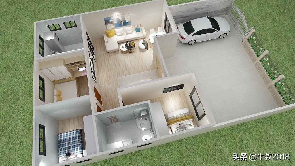 一层农村自建房小户型平面设计图,农村自建一层小户型平房设计图