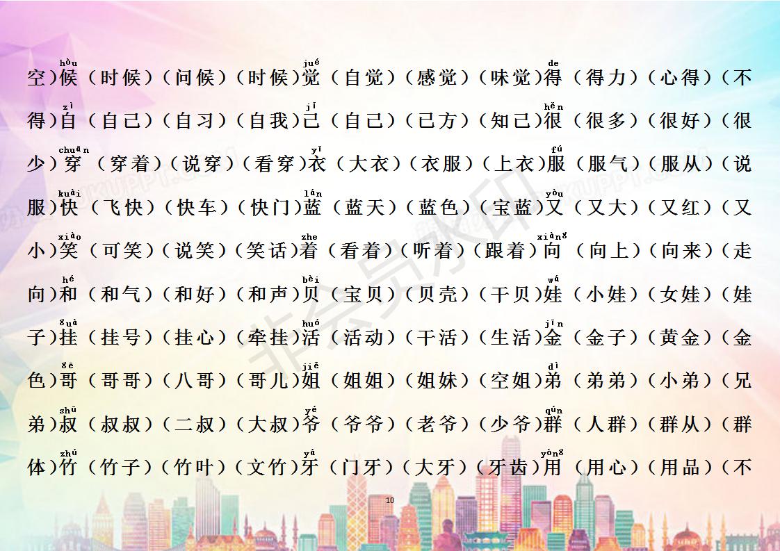 小学一年级生字识字表大全,一年级四季生字识字口诀