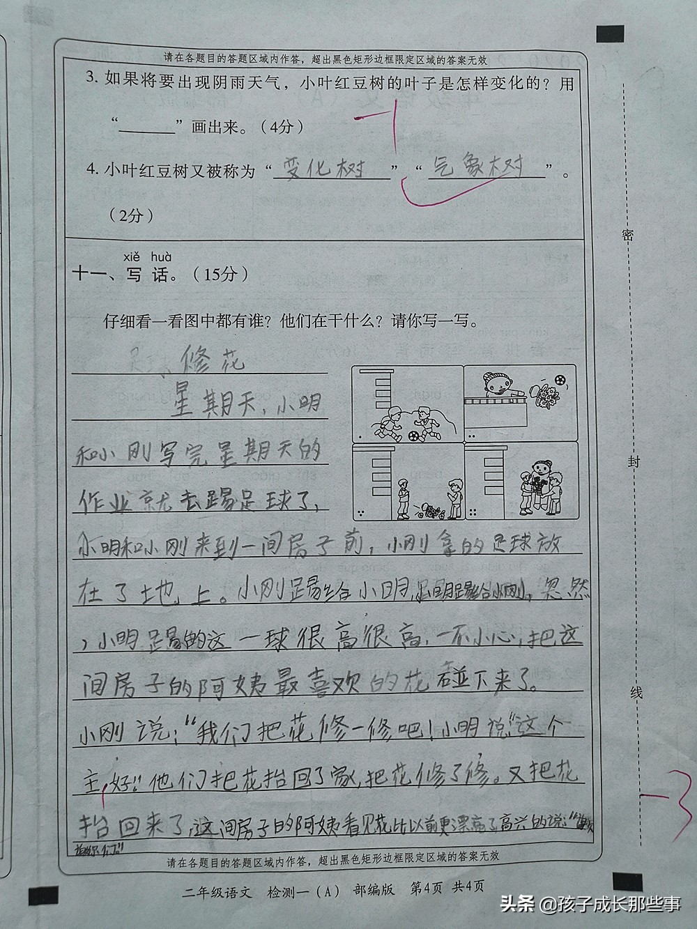二年级语文看图写话易错题型归纳,二年级语文试卷必考的看图写话