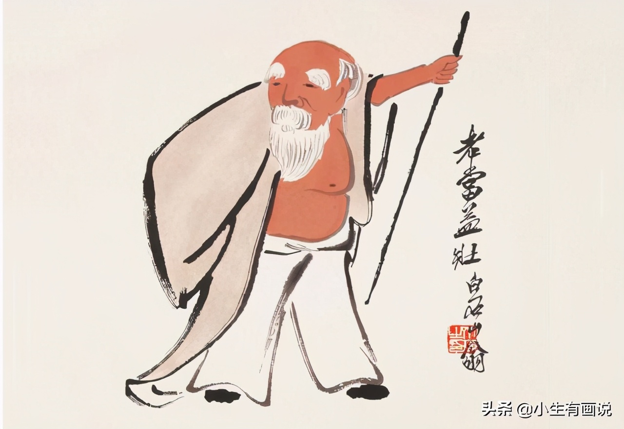 老人用炭画画,老人用木炭画画