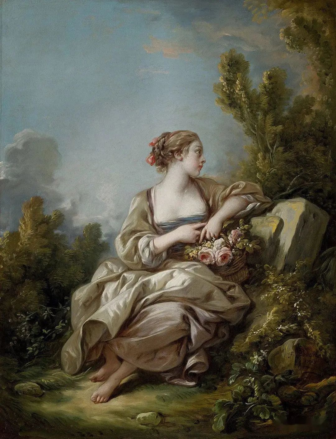 洛可可代表艺术家布歇的人体油画艺术:毫无裸露却满是性感与欲望