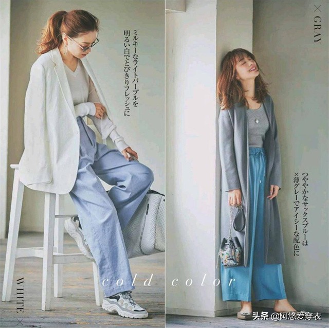 阔腿裤平底鞋早春这种搭配火了,冬天40-50岁阔腿裤穿搭尖头鞋