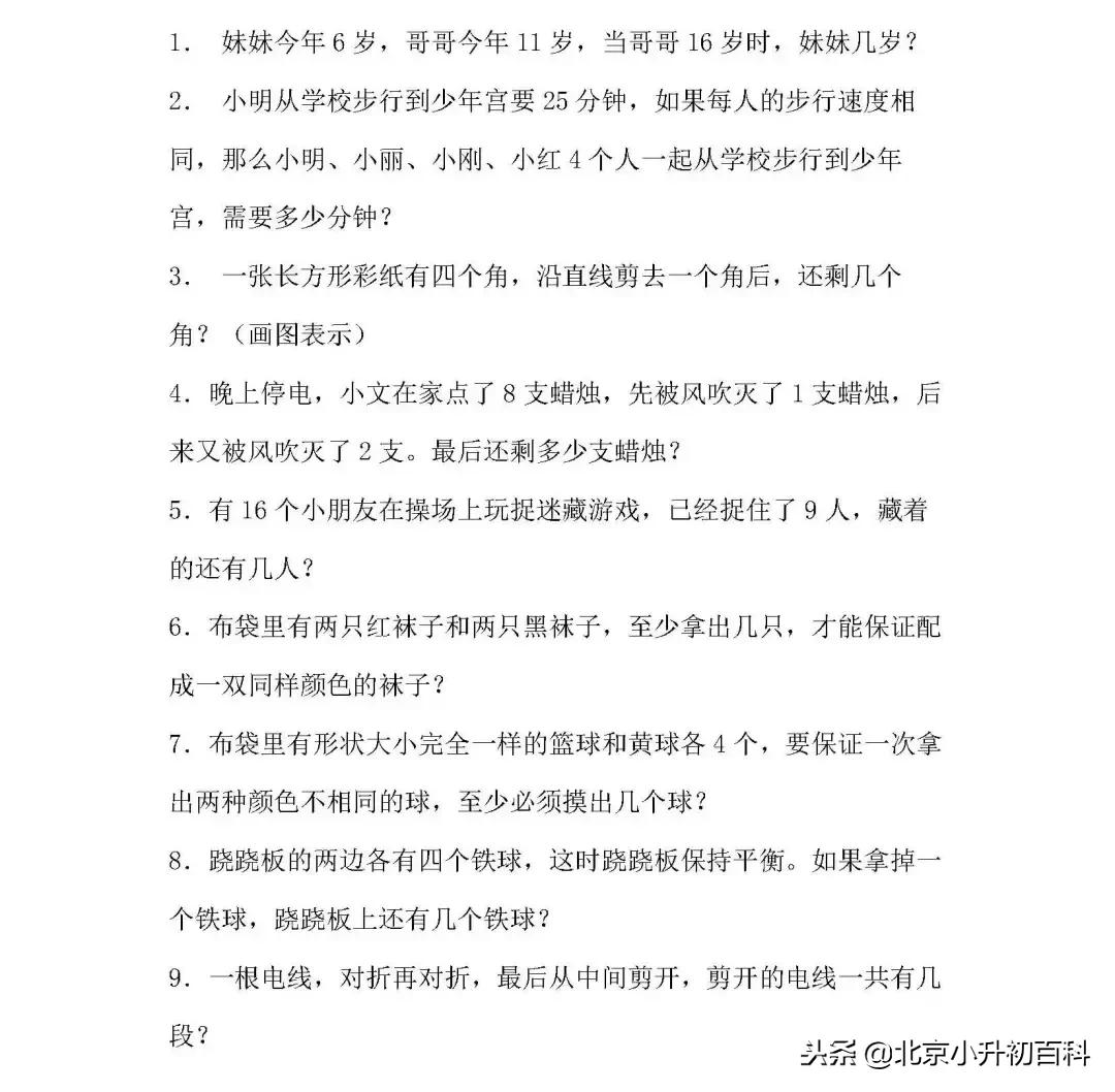 小学奥数1-6年级数学思维辅导,小学一年级数学奥数思维训练100题