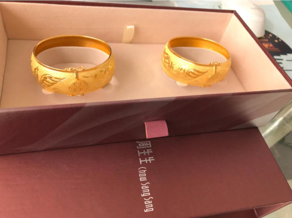 周大福金镯周生生,周大福传承手镯限量版龙凤镯
