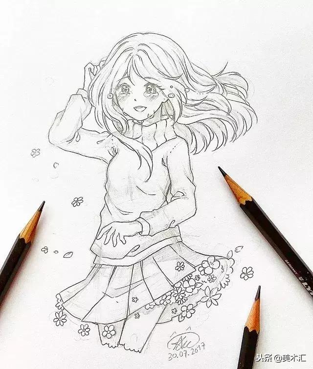 线条感十足的动漫人物,线条感很强的人物素描