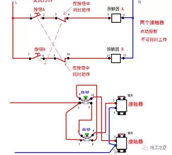 接触器点动正反转控制电路图,交流接触器控制不间断电路