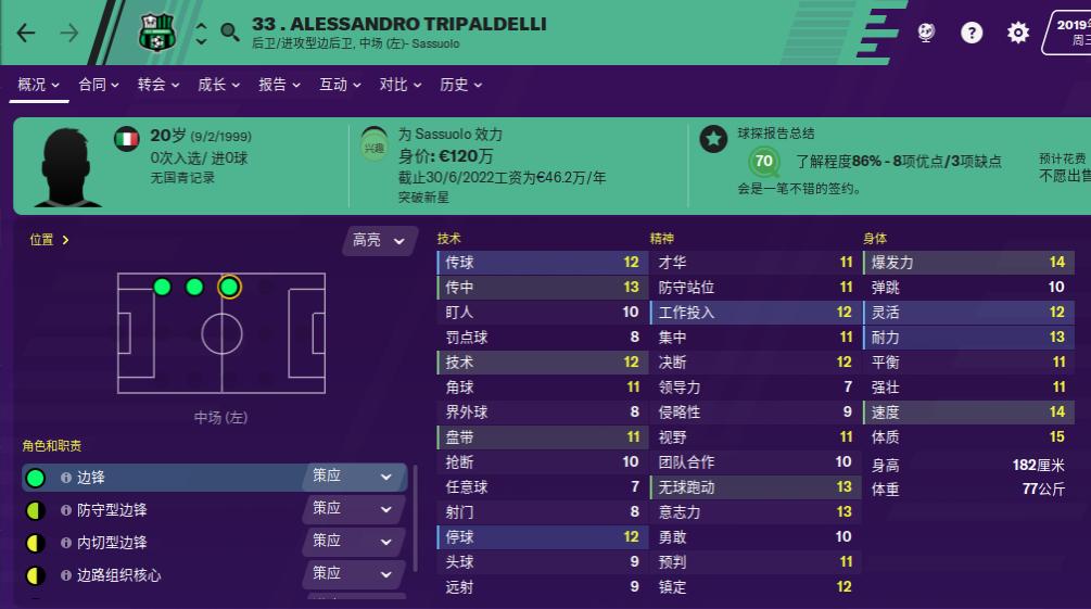 fm2020边后卫和进攻型边后卫,fm2021边前卫球员推荐