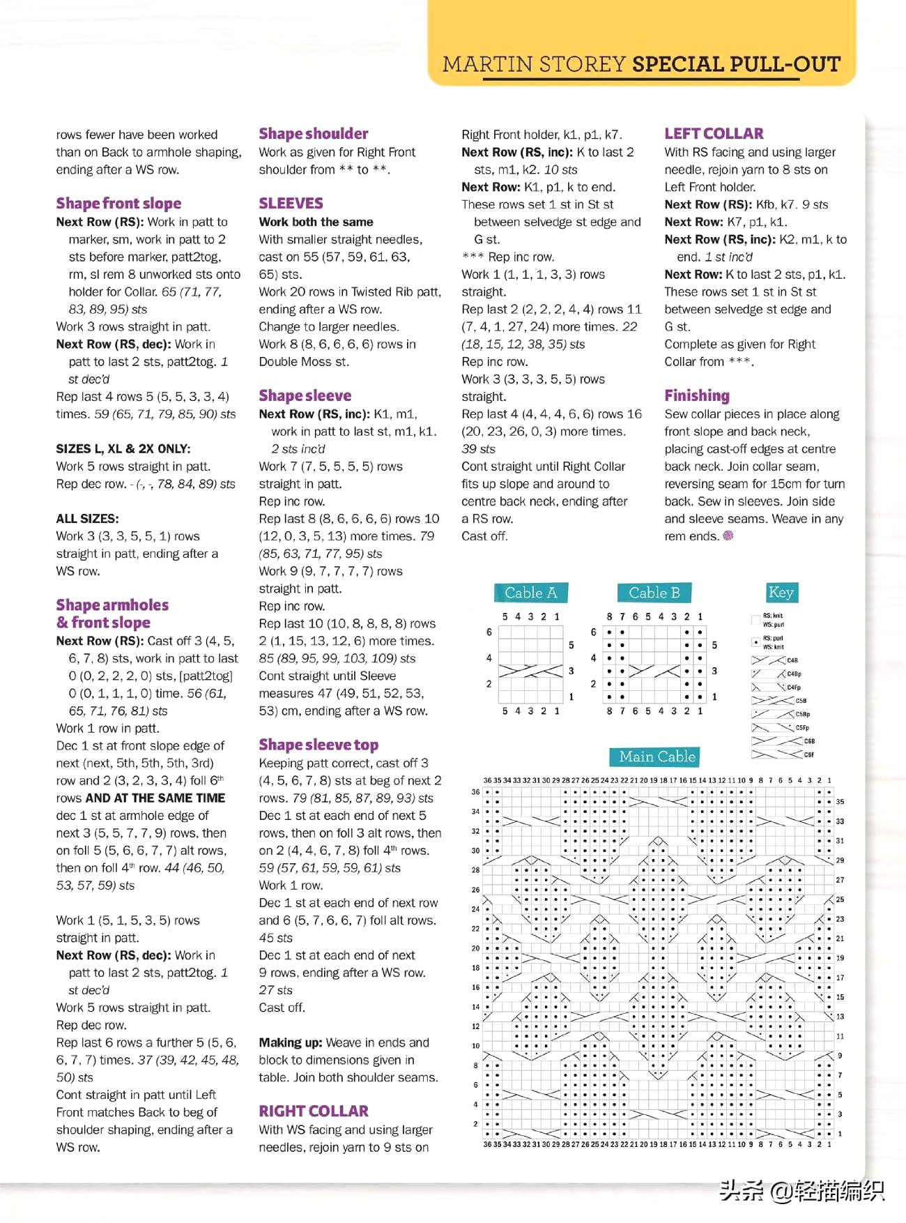 男士休闲桂花针开衫毛衣教程,编织男款青果领开衫