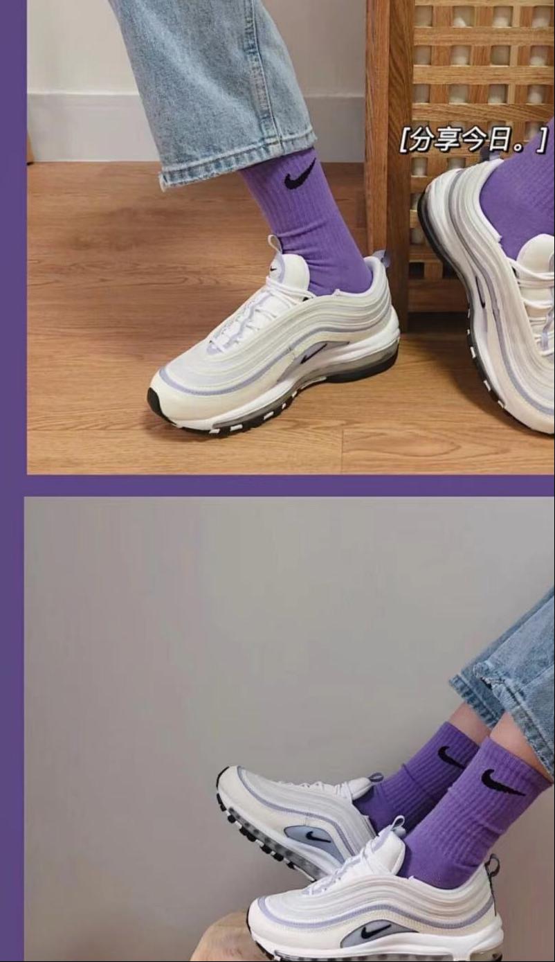 nikeairmax97银紫子弹鞋 (nike air max 97复古低帮鞋浅蓝灰)