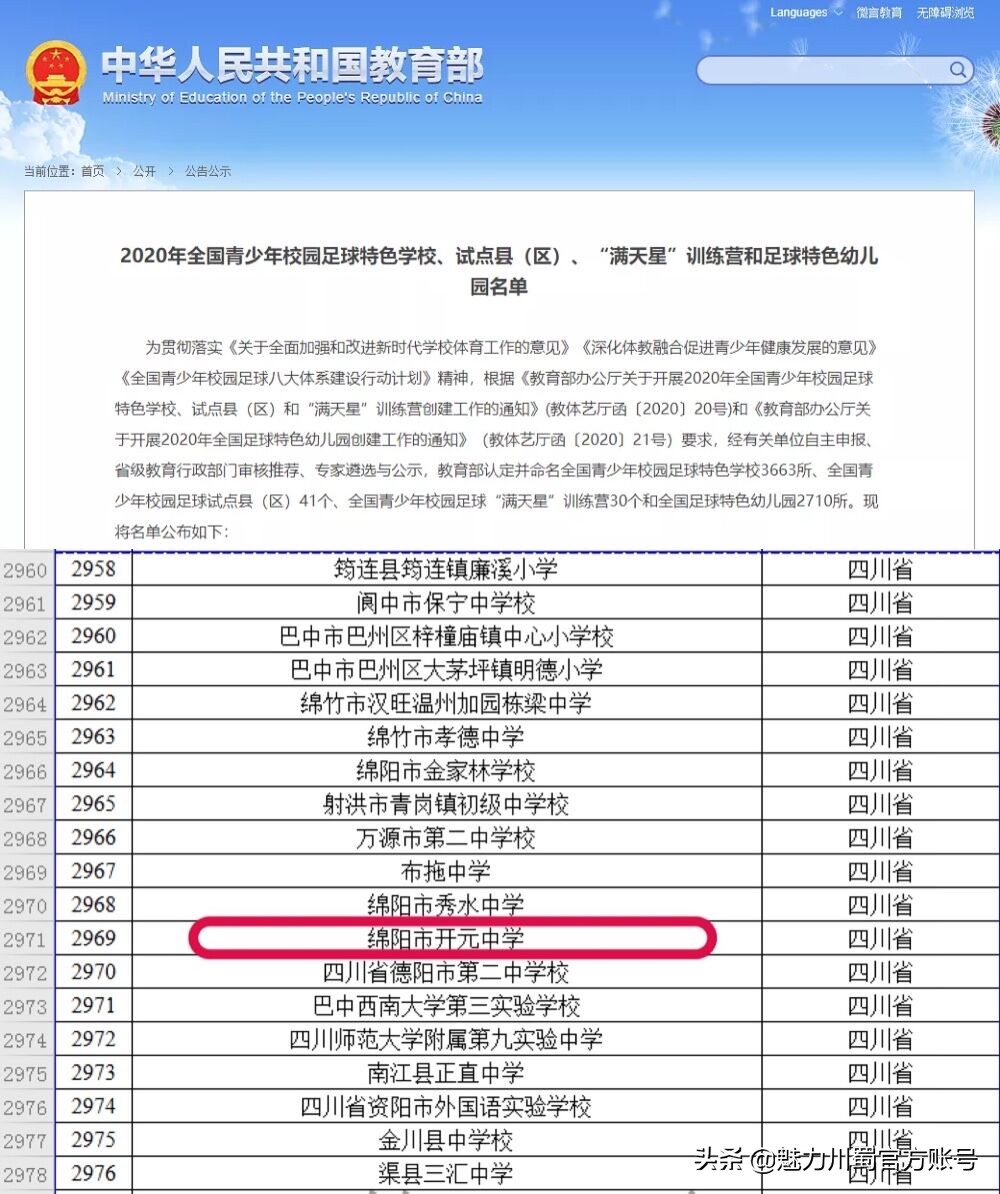 热烈祝贺我校获足球特色学校,开元中学绵阳