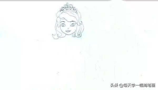 小公主苏菲亚头顶上的皇冠简笔画,小公主苏菲亚变成美人鱼的简笔画