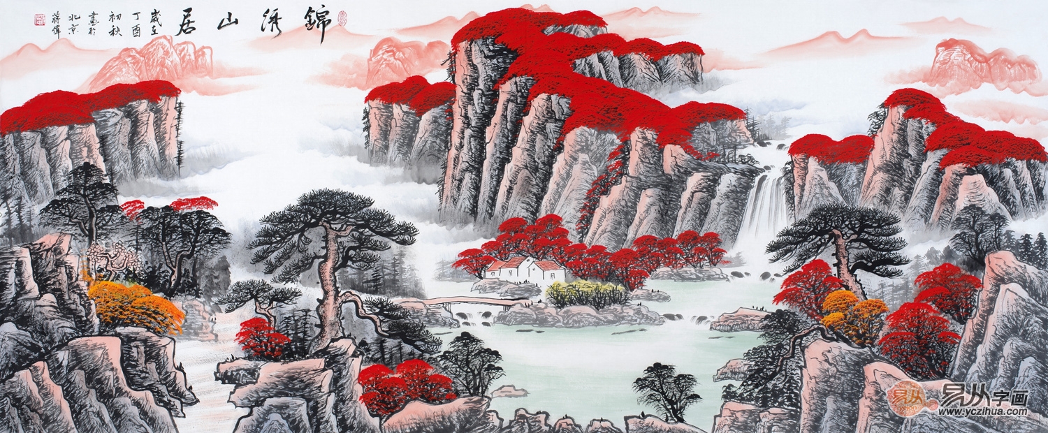 当前流行的沙发背景墙画,新中式客厅沙发背景墙画怎么选