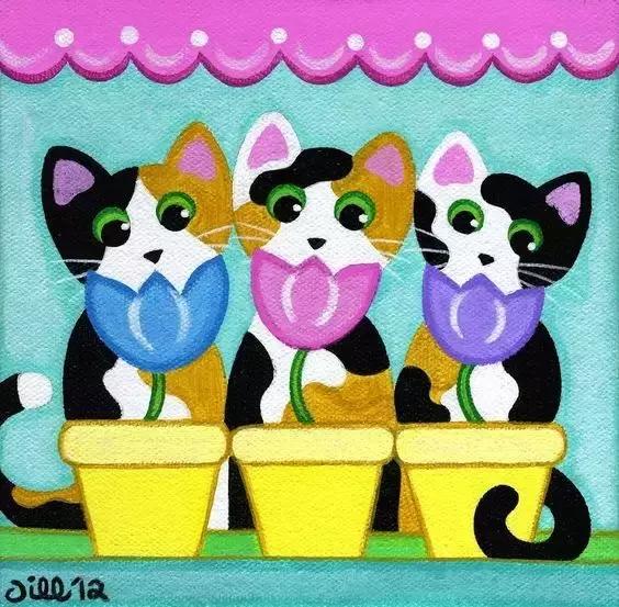 范画,动物创意水粉画教师范画8-10岁