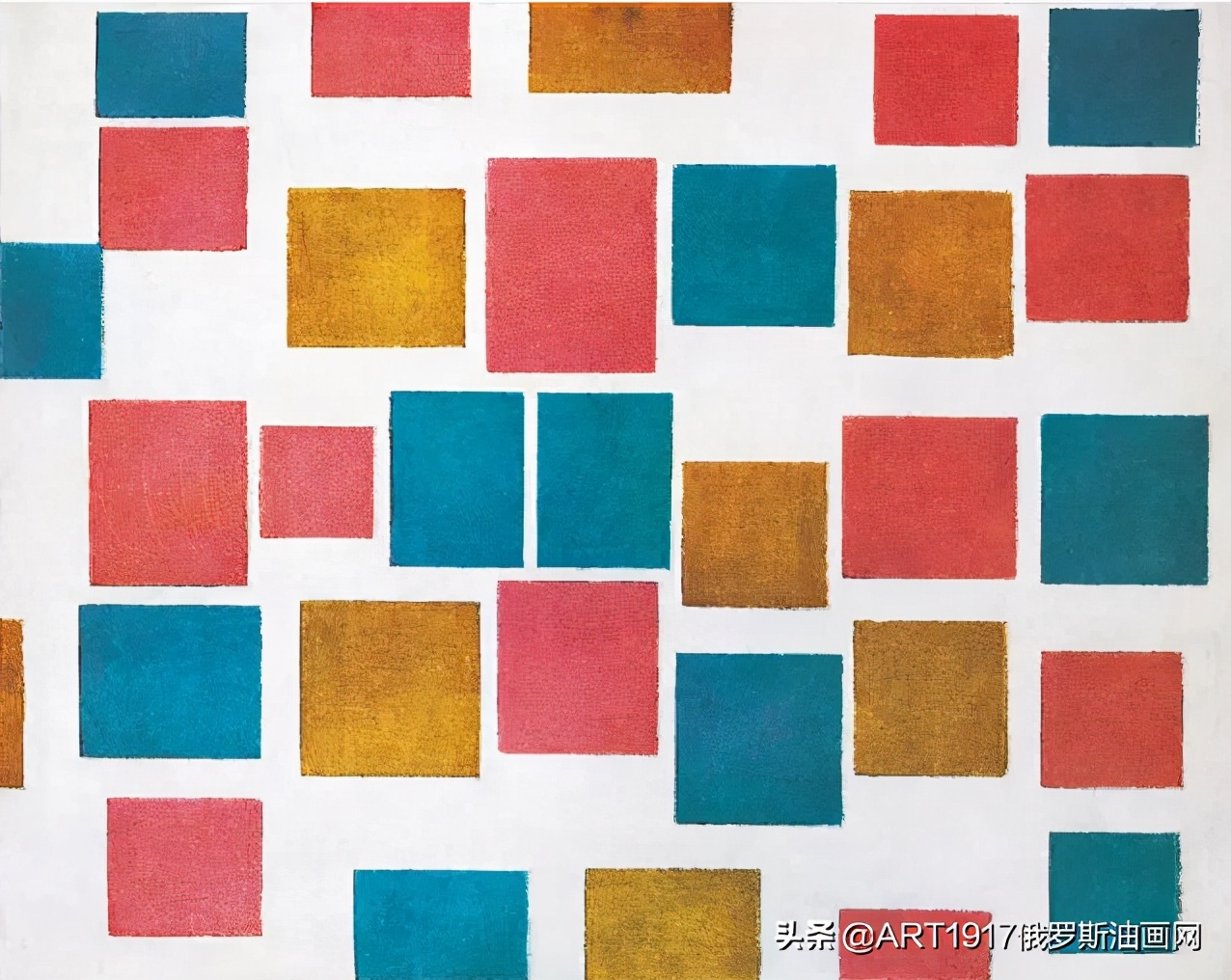 蒙德里安的红黄蓝格子作品名字,蒙德里安的红黄蓝构成解说