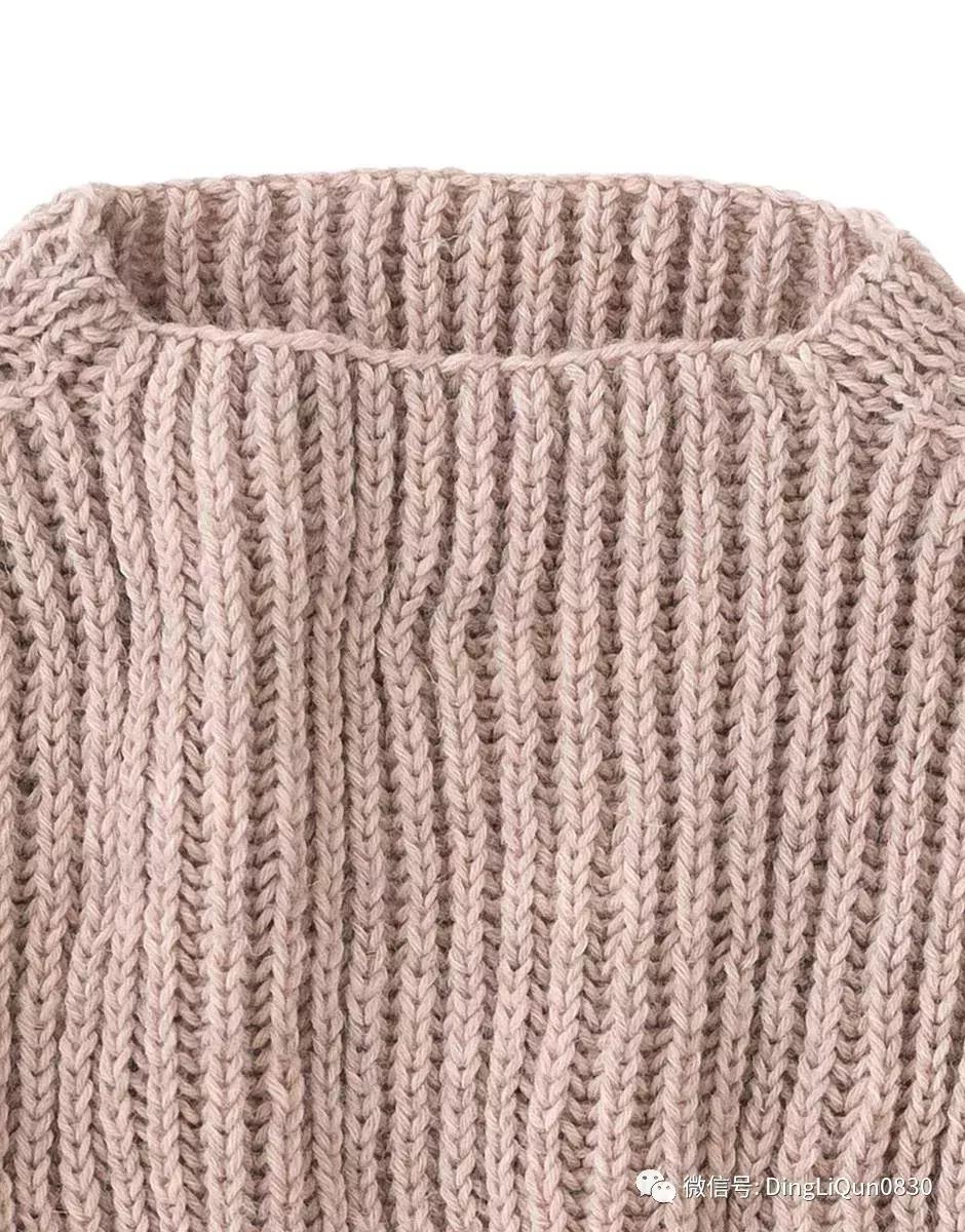 围巾编织教程10-15岁,圆肩针织宽松套头衫小款编织