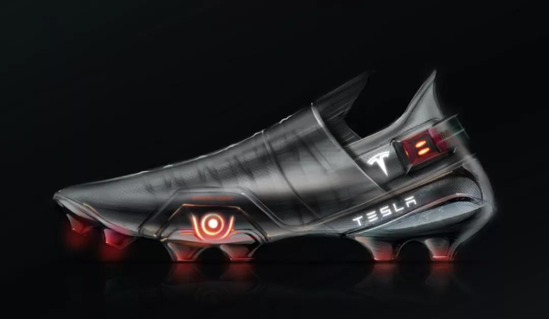 科技感特斯拉发光运动鞋,特斯拉创意足球