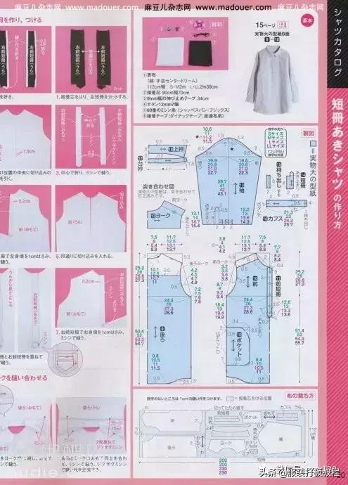 综合元素衬衫衣领纸样,衬衣分割褶纸样画图方法