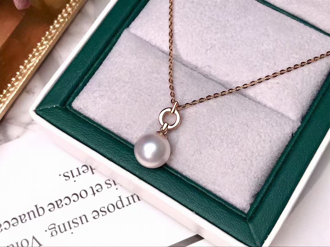 天然蓝宝石镶天然海水珍珠吊坠,珍珠海蓝宝石吊坠图片