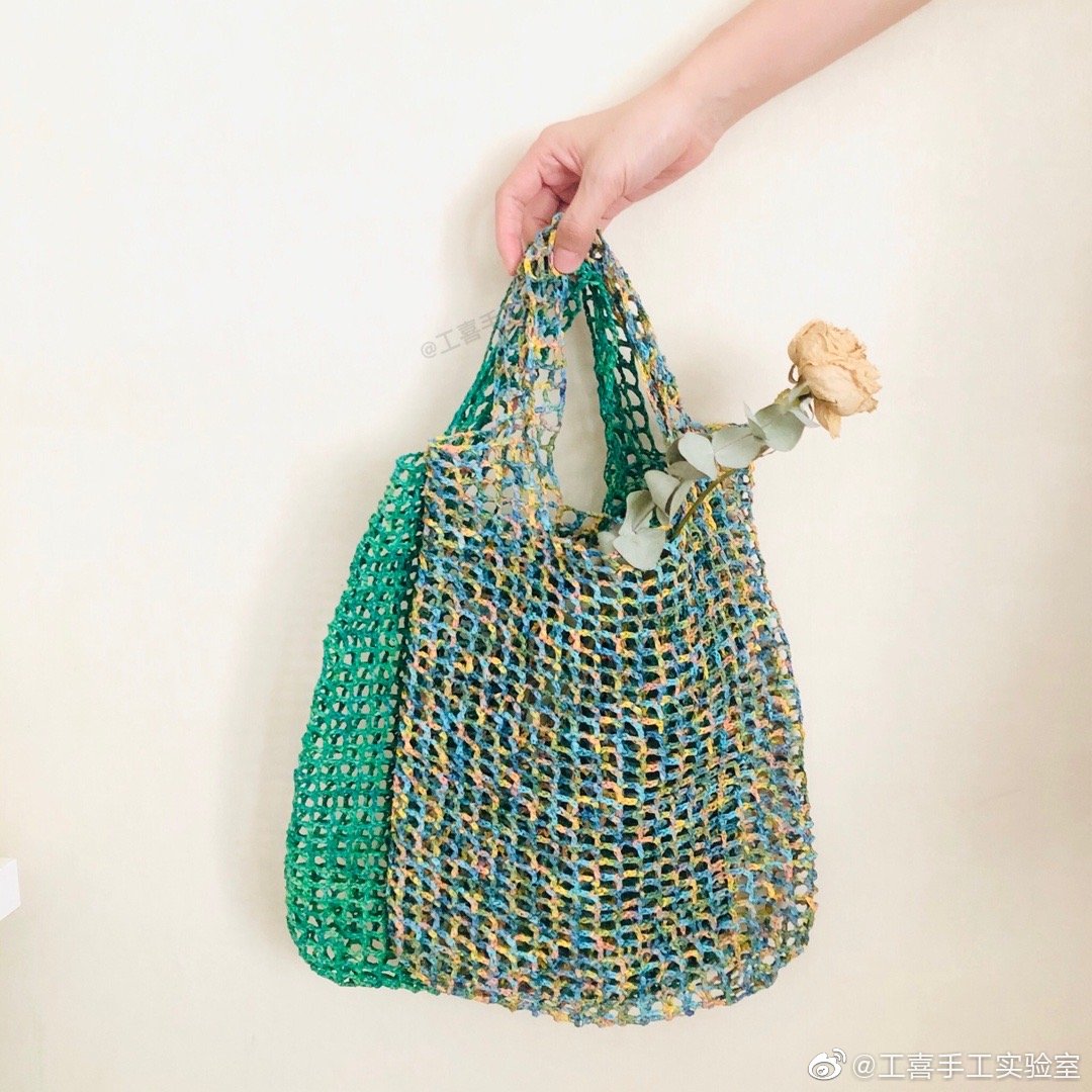 钩织网兜手袋,钩织收纳网兜小包最新
