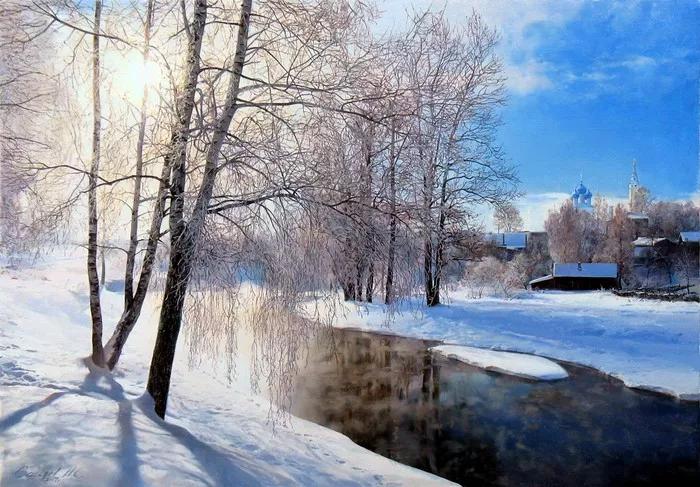 俄罗斯艺术家AydemirSaidov的人体绘画,花间的美丽少女