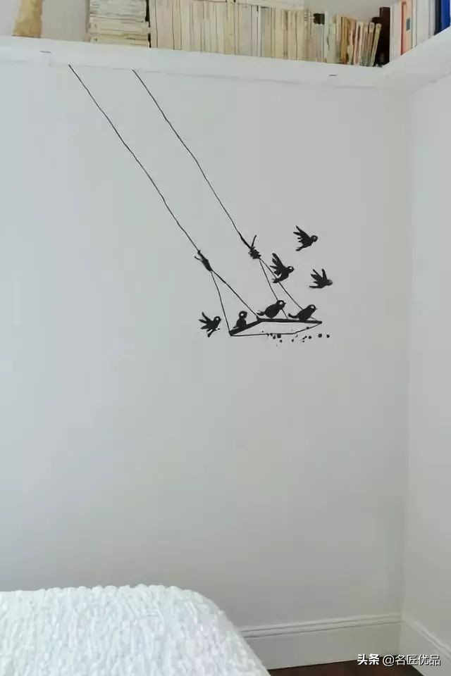 墙壁简单又好看的墙绘,手绘高级感墙面