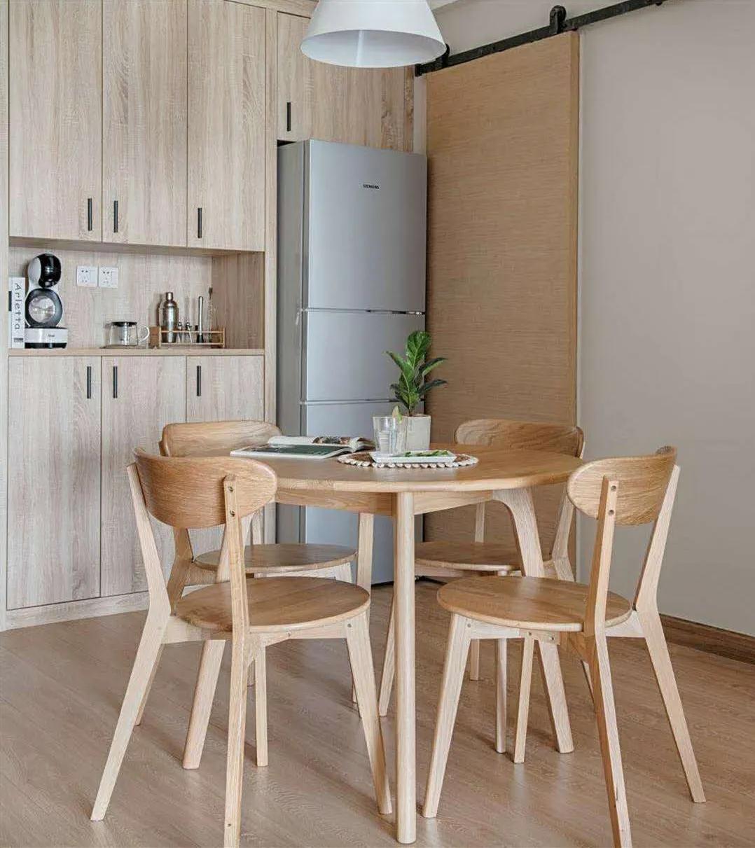 原木风茶室20平方空间装修效果图,100平方小户型原木风带茶室设计