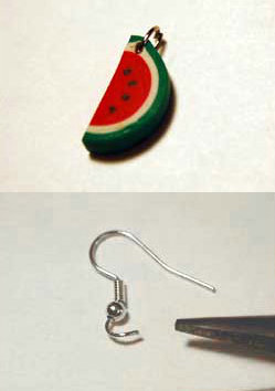 珍珠耳环diy手工制作教程,自制西瓜耳环