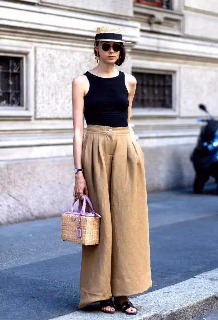 158cm矮胖女生阔腿裤,身高158体重110格子阔腿裤搭配