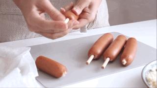 在家做韩国芝士热狗,关于热狗好吃的小零食