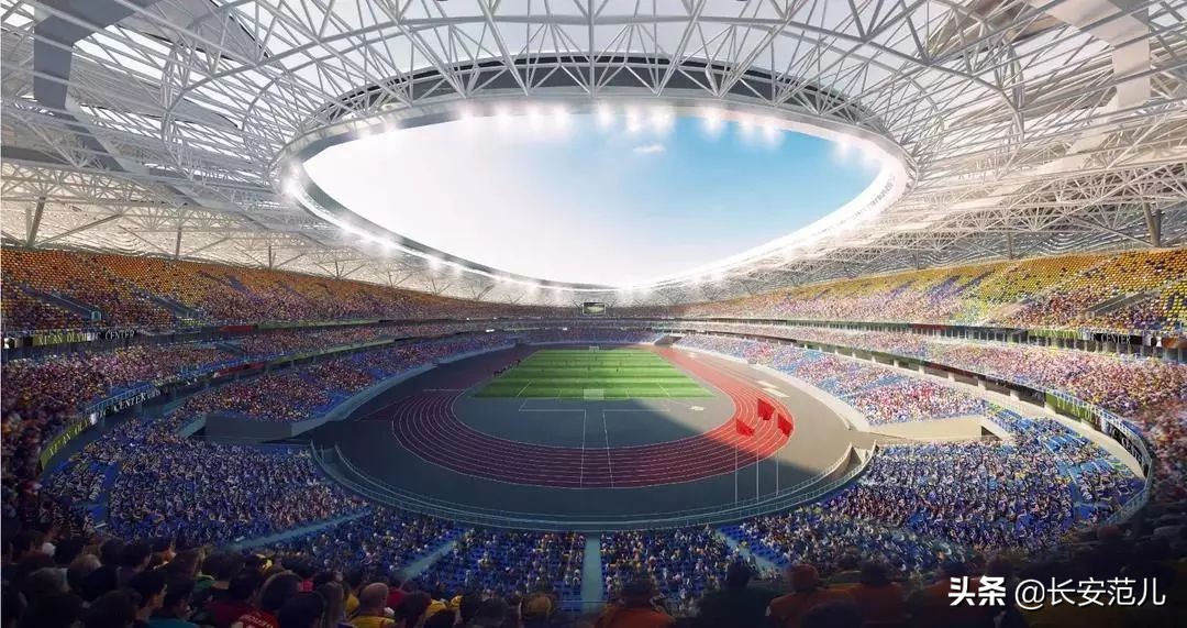 西安最震撼奥体中心夜景,西安石榴花体育场介绍